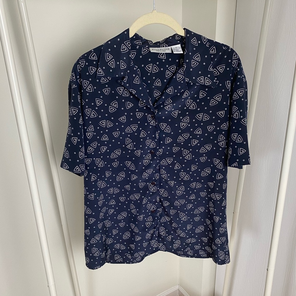 Vintage 90s Evan-Picone Short Sleeve Button-Up Shirt